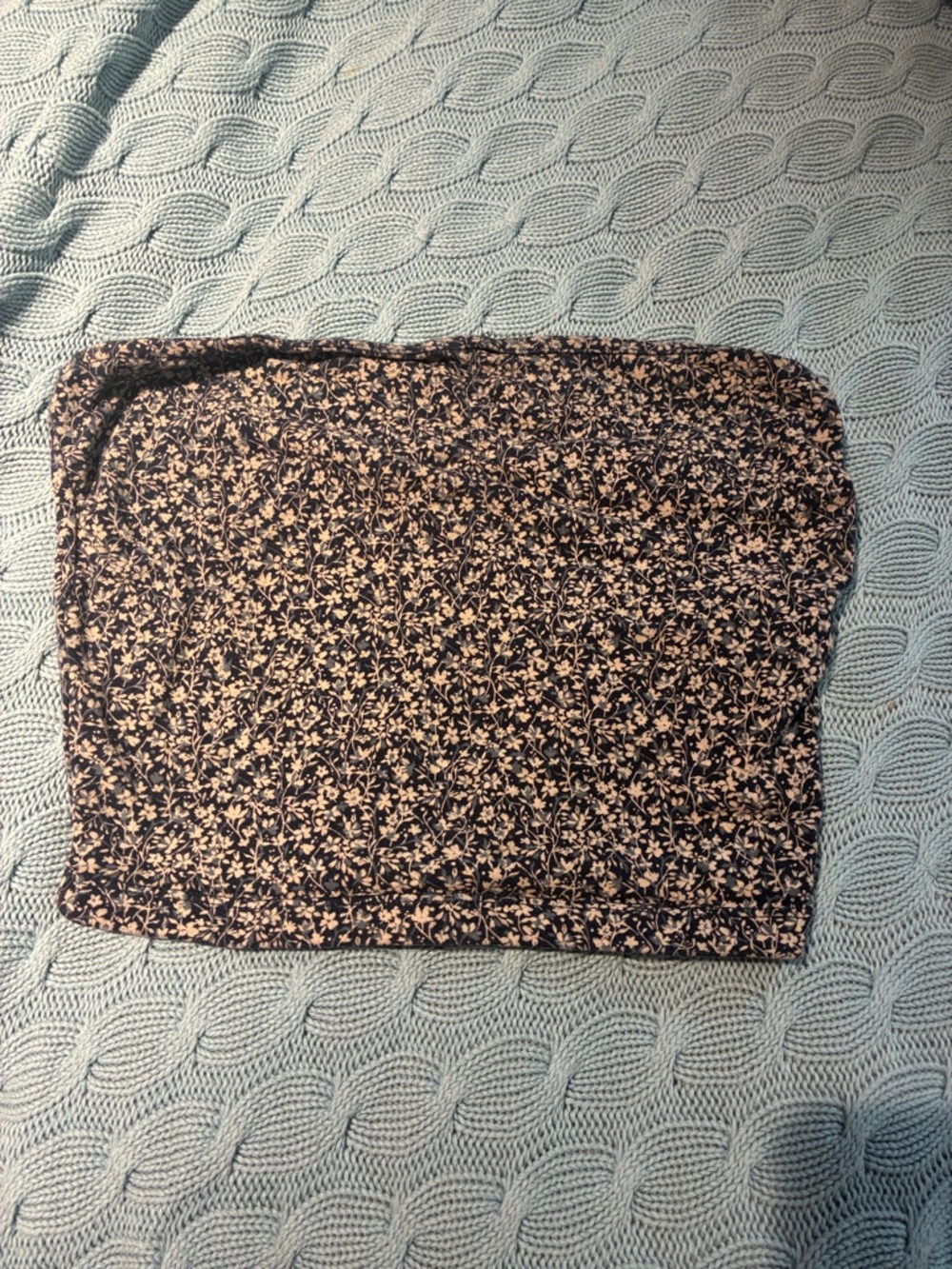 Garage Navy Floral Tube Top